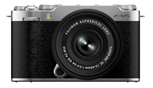 Image of FUJIFILM X-M5 Mirrorless Digital Camera XC15-45mmF3.5-5.6 OIS PZ Lens Kit - Silver