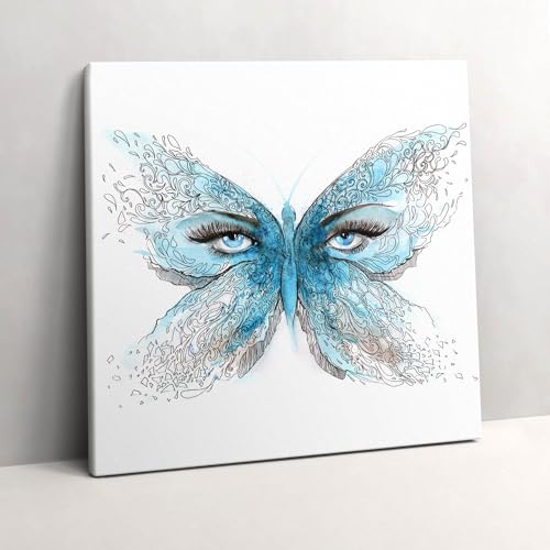 Peinte Image sur Toile 60x60cm d'art Visage en forme de papillon