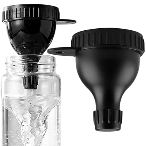 Gihioue Soporte de polvo de proteínas, contenedor portátil rellenable reutilizable, embudo de 2 piezas para suplementos nutricionales, para gimnasio, hogar, cocina, oficina, viajes, preparación de