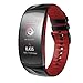 NotoCity Compatible con Correa Gear Fit 2 / Gear Fit 2 Pro Silicona Pulsera de Repuesto (S, Negro+Rojo)