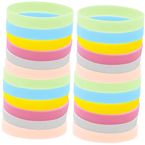 iplusmile 24 piezas Pulseras Luminosas de Brazaletes Identificativos para Adultos Luces LED Accesorios para Fiestas Surtido de Colores Brillantes