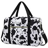 Travel Duffel Bag Foldable Weekender Overnight Bag for Men Women Lightweight Carry on Tote Bag For Spirit Airlines Cow Print with Shoulder Strap