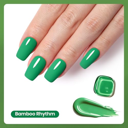 Image of Beetles Green Gel Nail Polish - Bamboo Rhythm 15ML /0.51Fl Oz, Green Gel Polish, Color-Matched Bottle, Soak-Off UV LED, Long-Lasting Holiday & Summer Nails Art for DIY Beginners & Salon Pros