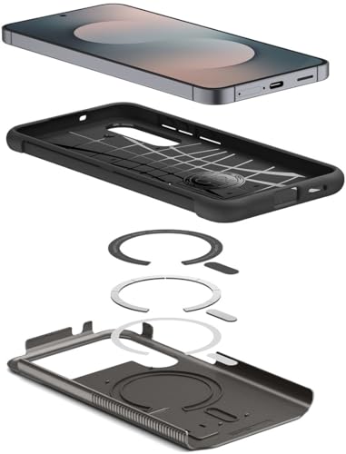 Image of Spigen Slim Armor MagFit | Samsung Galaxy S25 FE Case [Air Cushion Protection] [Magsafe] Galaxy S25 FE Back Cover | TPU+PC - Gunmetal