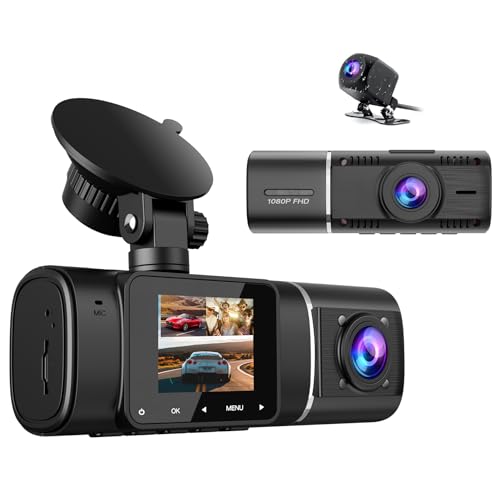 Volam Dash Cam Auto Fronte Retro Interno con Batteria, FHD...