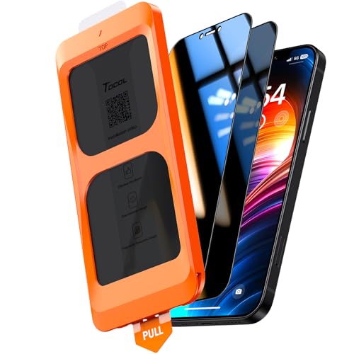 Image of TOCOL for iPhone 12 Privacy Screen Protector True 25Anti Spy 9H+ Hardness Tempered Glass for iPhone iPhone 12 Full Coverage Screen Protector Easy Installation 2 Pack