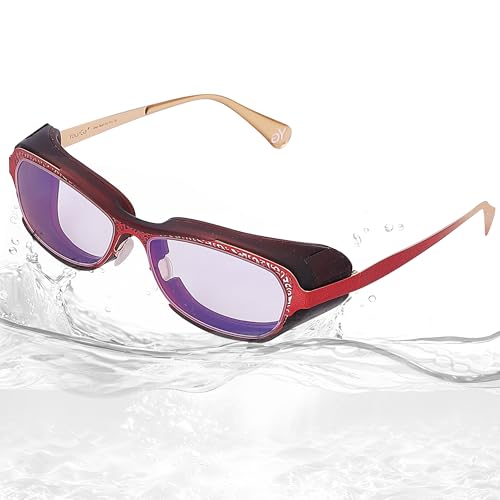 Image of Moisture Chamber Glasses for Dry Eyes, Blue Light Blocking, Moisture Chamber Goggles with Stainless Steel Frame, Anti-Pollen, Aviod Allergens, Indoor or Outdoor for Men /Women(Red)