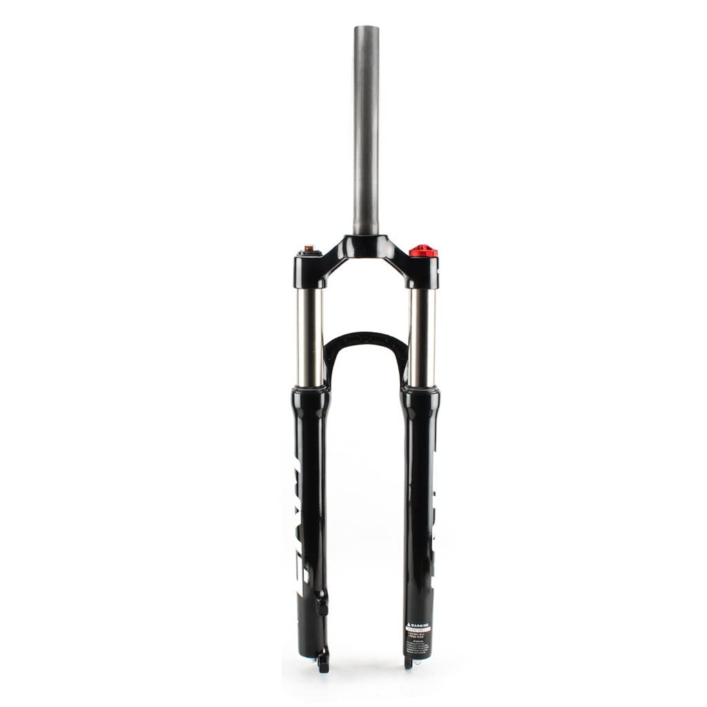 Fourche Suspendue VTT 29 Pouces, Blocage Manuel/à Distance, Ressort hydraulique, Compatible VTT XC, Freins à Disque, Tube Droit 1 1/8", axe QR, débattement 9 mm, 100 mm