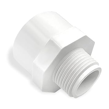 PVC Male Adapter Pipe Fitting - SCH 40 PVC Fittings 3/4 Inch MNPT x 1 Inch Slip Socket PVC Connectors - PVC Pipe Connectors for Plumbing Water Line Male Adapter Fitting