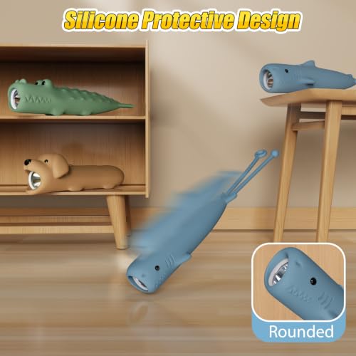 Image of Shark Kid's Flashlight,LED Shark Kid's Flashlight for Boys and Girls, Suitable for Camping and Outdoor Exploration, Fun and Lightweight Flashlight, Birthday Gift