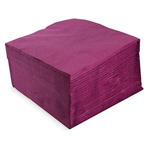 MORIGAMI Napkin 40x40, 2 ply, 1/4 fold, 100 Napkins, 2 ply Plain with Valance, Plum (SER42207614) Cover