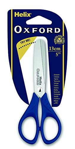 HELIX OXFORD Childrens Kids Scissors 13cm Round Ended Craft Scissors [Pack of 2 Pairs]