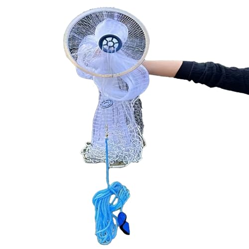 Rede de pesca monofilamento resistente e duradoura malha de pesca resistente rede de pesca ao ar livre rede de isca de pesca fácil de lançar à mão (raio/altura: 3 ft/0,9 m)