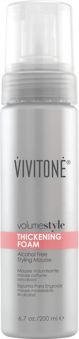 Vivitone Volume Style THICKENING FOAM 6.7 OZ. - Non-areosol Styling Mousse, Volumize and Shine, UV Rays Protection