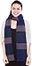 Simplicity Men/Women's Winter Long Rugby Knit Striped Scarf, Green Blue