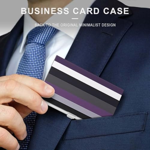 Asexual Lgbt Print Business Card Case Pocket Card Holder Slim Card Wallet for Men Women3