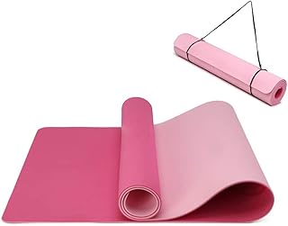 Tappetino da yoga, tappetino da yoga spesso antiscivolo per donne/uomini, tappetini per esercizi per la casa palestra con cinghia di trasporto, tappetino ecologico in TPE per yoga, meditazione, pilates, 183 x 61 x 0,6 cm