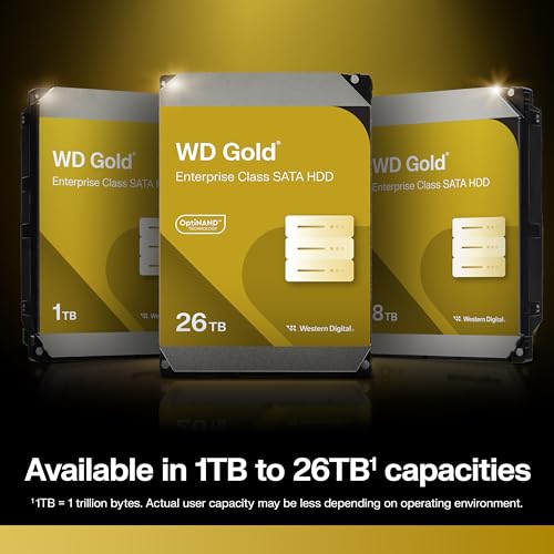 Image of Western Digital 26TB WD Gold Enterprise Class SATA Internal Hard Drive HDD - 7200 RPM, SATA 6 Gb /s, 512 MB Cache, 3.5 inch - WD261KRYZ
