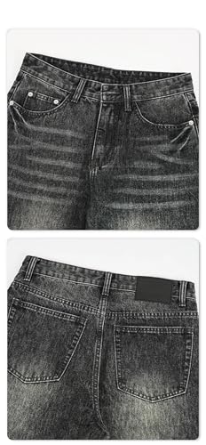 Men's High Street Vintage Loose Casual Jeans Classic Distressed High Waist Straight Jeans2