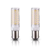 LumenBasic BA15d LED Bulb Double Batyonet Base Daylight White 7w 7 watt 50 watt - 60 watt Halogen Equivalent Replaces JD Type T3/T4 Bulbs (Pack of 2)
