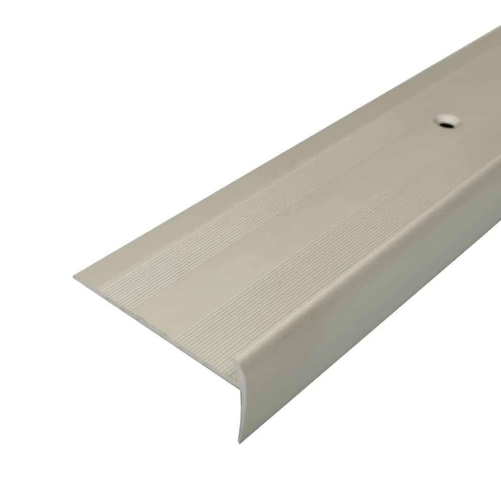 Cayrus Silver C27 44 X 20.5Mm Anodised Aluminium Lvt Stair Nosing Edge Profile For 5Mm Flooring - 2.7M