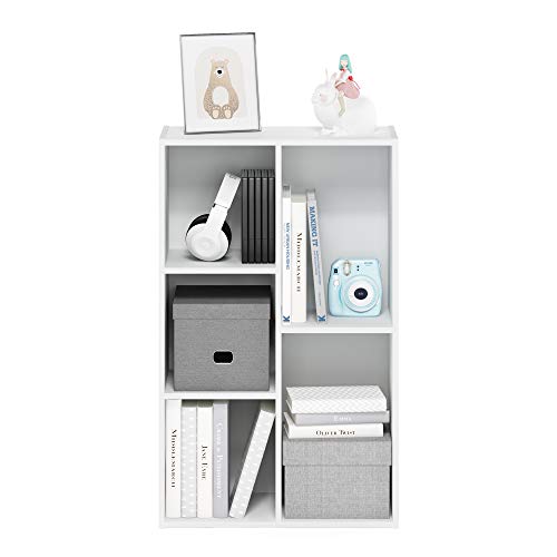 Furinno 5-Cube Open Shelf, White