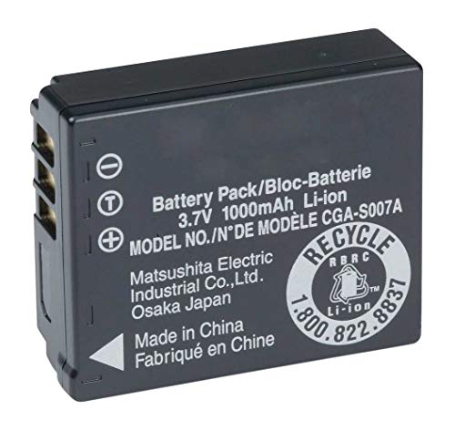 Amsahr BT-PANCGAS007-1CT Numérique Remplacement Caméra/Caméscope Batterie pour Panasonic Cga-S007/S007A1B/S007E/Cgr-S007A1B/S007E Gris Cover