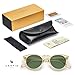 CARFIA Retro Acetate Polarized Sunglasses for Men UV Protection, Fashion Vintage Round Shades with Gold Filigree CA5506