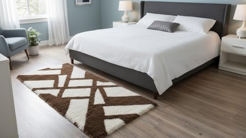 Image of Fluffy Silky Micro Fiber Polyster Carpet /Runner for Bedroom, Study Room, Playing Room, Guest Room ETC. 2x5 Feet, (P-2)