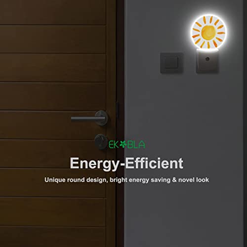 Image of EKOBLA Sunshine Night Light, Bright Sun Watercolor Night Lights Plug Into Wall with Dusk to Dawn Sensor, LED Nightlights for Bedroom, Bathroom, Gifts for Kids Teen Boys Girls Women