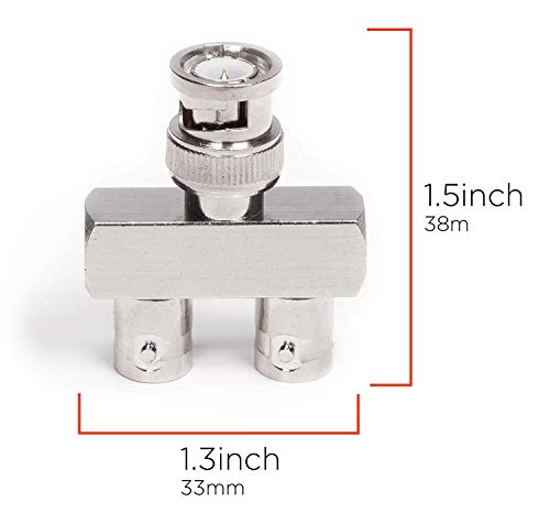 image for THE CIMPLE CO - BNC Y Splitter - 2 Output BNC, SDI, HD-SDI, CCTV Split