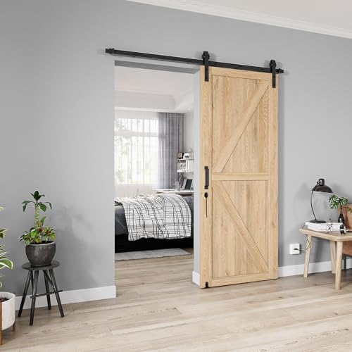 Homlxclx 6.6FT 6.6 Ft Heavy Duty Sliding Barn Door Hardware Kit-Smoothly And Quietly-Easy To Install thumb #2