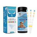 💕 【Exquisites Design】：7-in-1: Jeder Pool-Teststreifen kann 7 wichtige Parameter messen: der Gesamtchlorgehalt (TC), das freie Chlor (FC), der pH-Wert, die Nitrit, die Alkalinität, die Cyanursäure und die Gesamthärte des Wassers.