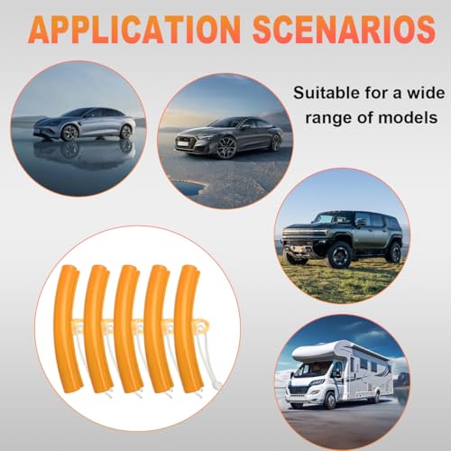 Image of KVAEY 5 PCS Car Tire Changing Rim Protector, Flexible Anti-Scratch Fixing Tyre Rim Protective Cover, Perfect Arc Fit Wheel Changing Rim Edge Savers for Cars SUVs Motorcycle (Yellow)