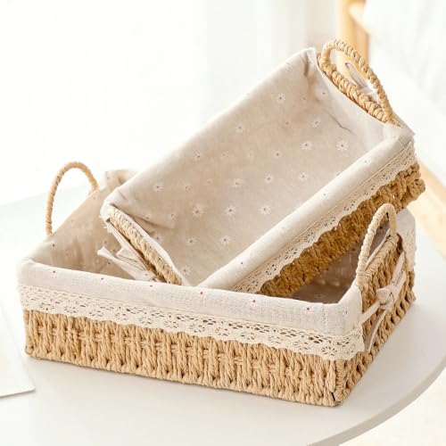 GIB Small Wicker Storage Baskets for Organizing...