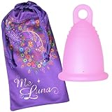 MeLuna Soft Copa Menstrual, Anillo, Rosa, Talla S - 1 Unidad