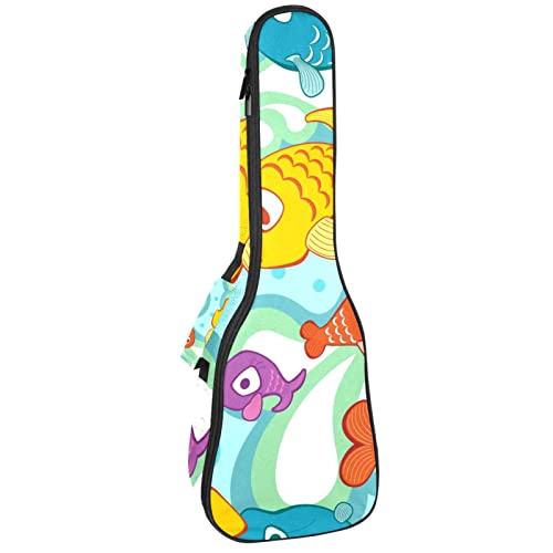 Sac rembourré pour ukulélé concert housse de transport soprano 10 mm motif océan