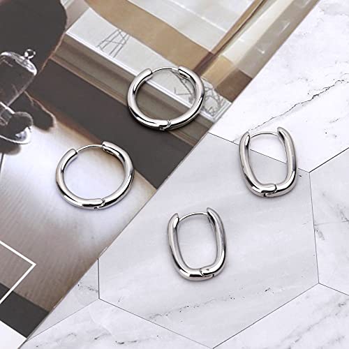 Image of Wgoud 6 Pairs Chunky Gold Hoop Earrings for Women, 14K Gold Plated Hoop Earrings Hypoallergenic, Thick Lightweight Twisted Huggie Hoops Earring Set for Women's Jewelry GIfts