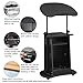 Lectern Podium Stand, Stuffygreenus Mobile Height Adjustable Church Classroom Lecture, Portable Presentation Concert Podium, Standing Laptop Cart with Wheels, Black