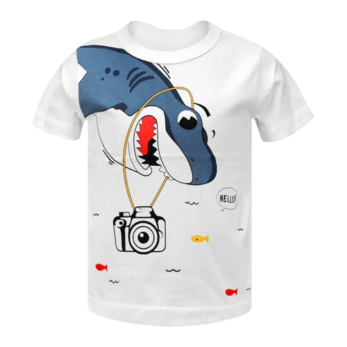 Image of DEEKEY Toddler Boys Shirts Short-Sleeve Little Kids t Shirts Boys' Tops, Tees & Shirts Graphic TEE Age for 2-7 Years 4-Pack