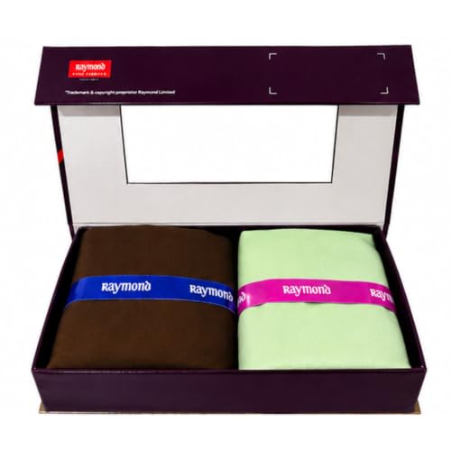 Image of Raymond Fabrics Men's Unstitched Shirt and Pant Fabric Combo | Premium Poly Viscose Dress Material Set with Presentation Gift Box | Formal & Casual Tailoring Fabric
