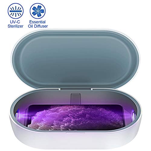 Preisvergleich Produktbild Beautyshow UV-Licht-Sinfektionsmittel, Desinfektion mit kabellosem Qi-Ladegerät, Aromatherapie-Reiniger für iPhone, Android, Spielzeug, Maske, Uhren, Schmuck, Brillen