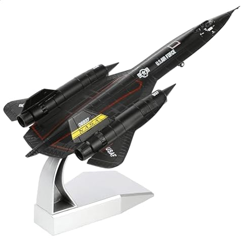 NUOTIE 1/144 SR-71 Blackbird Diecast Metal Aircraft Model Kit Pre-Build Replica Military for Display Collection or Gift Cover