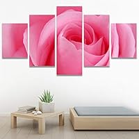 SIGNWIN 5 Panel Canvas Wall Art Pink Petal for Home Decorations Ready to Hang - 60
