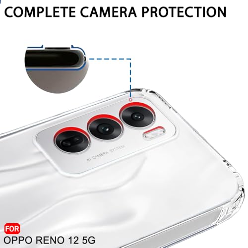 Image of TheGiftKart Back Cover Soft Case for Oppo Reno 12 5G | Best Camera Protection | Inbuilt Dust Plugs & Anti-Slip Grip | Ultra Clear Slim Case Cover for Oppo Reno 12 5G (Silicone, Transparent)