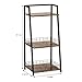3-Tier Bathroom Shelf with Fence, Retro Bathroom Organizers and Storage Stand, Wood Shelving Unit with Metal Frames, Classic Open Floor Storage Shelves for Bathroom, Laundry Room, Living Room