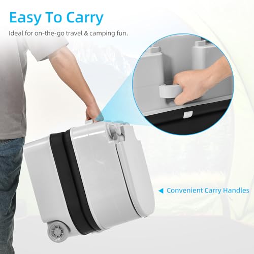 Image of YITAHOME 5.28 Gallon Portable Toilet for Camping | RV Travel Porta Potty with Press Flush Pump, Leak-Proof, Level Indicator, Rotating Spout for Adults, Campers, RV, Boating