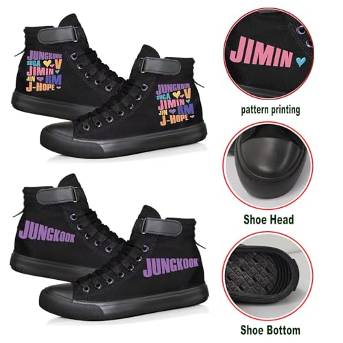 SUGA Album Dynamite Merch Jungkook Shoe Cartoon Image Jimin Sneakers J-Hope Rap Monster Jin SUGA V High-Top Canvas Shoes3