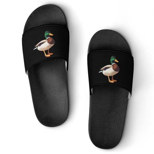 Mallard Duck Non Slip Slides Sandals for Women Men Quick Drying Shower Shoes for Bathroom Pool Beach