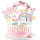 AOTWAN Einhorn Tortendeko Geburtstag, Tortendeko Einhorn Mädchen Neu, Einhorn Kuchen Topper Set, Macaron Kuchen Deko für Kinder Mädchen